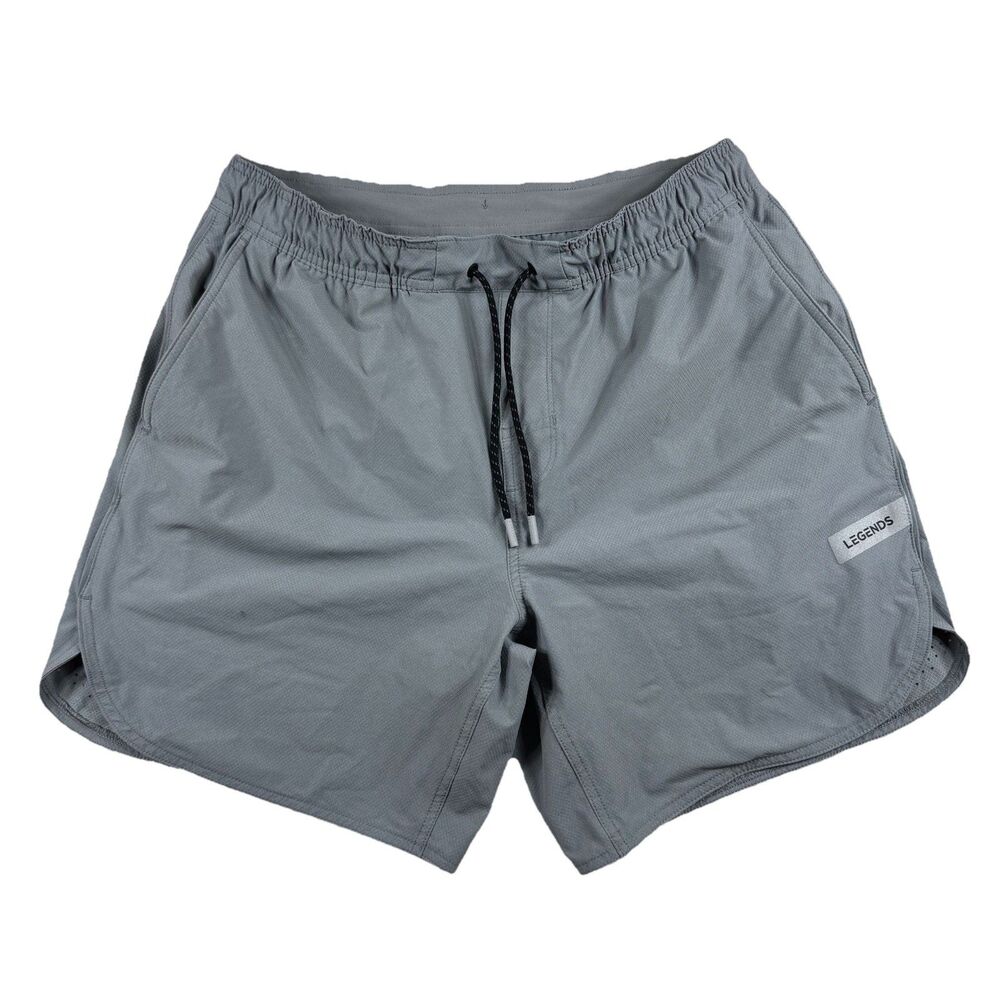 Legends LUKA Shorts Mens Large Gray LINED Lightweight Stretch Athletic 7" Gym